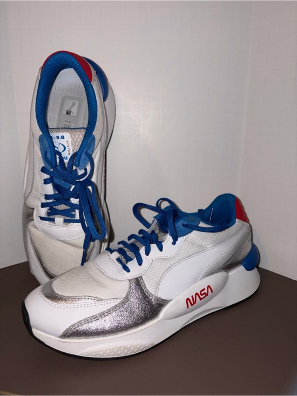 Puma RS-9.8 Space Agency NASA  Silver Gray Blue Shoes Size Mens 8.5 Sneakers